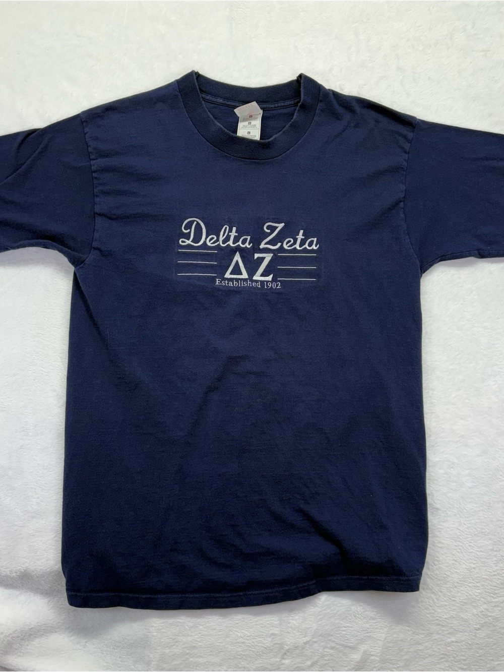 Vintage sorority Navy Delta Zeta Short Sleeve Tee
